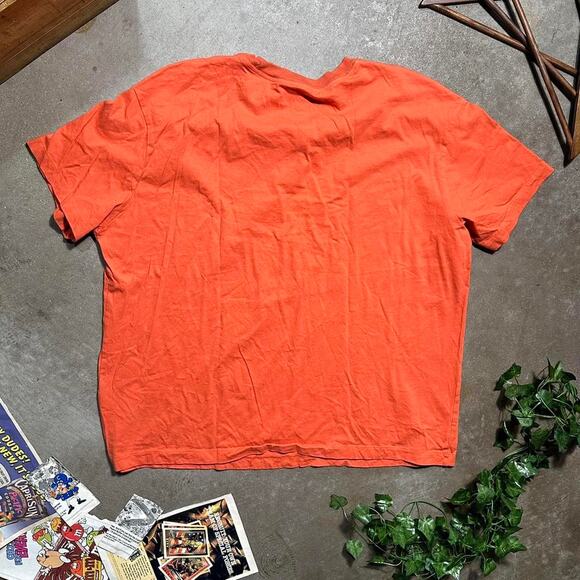 Nike Center Swoosh Tee Womens XL Orange White Solid Color Essentials Shirt - Picture 2 of 3